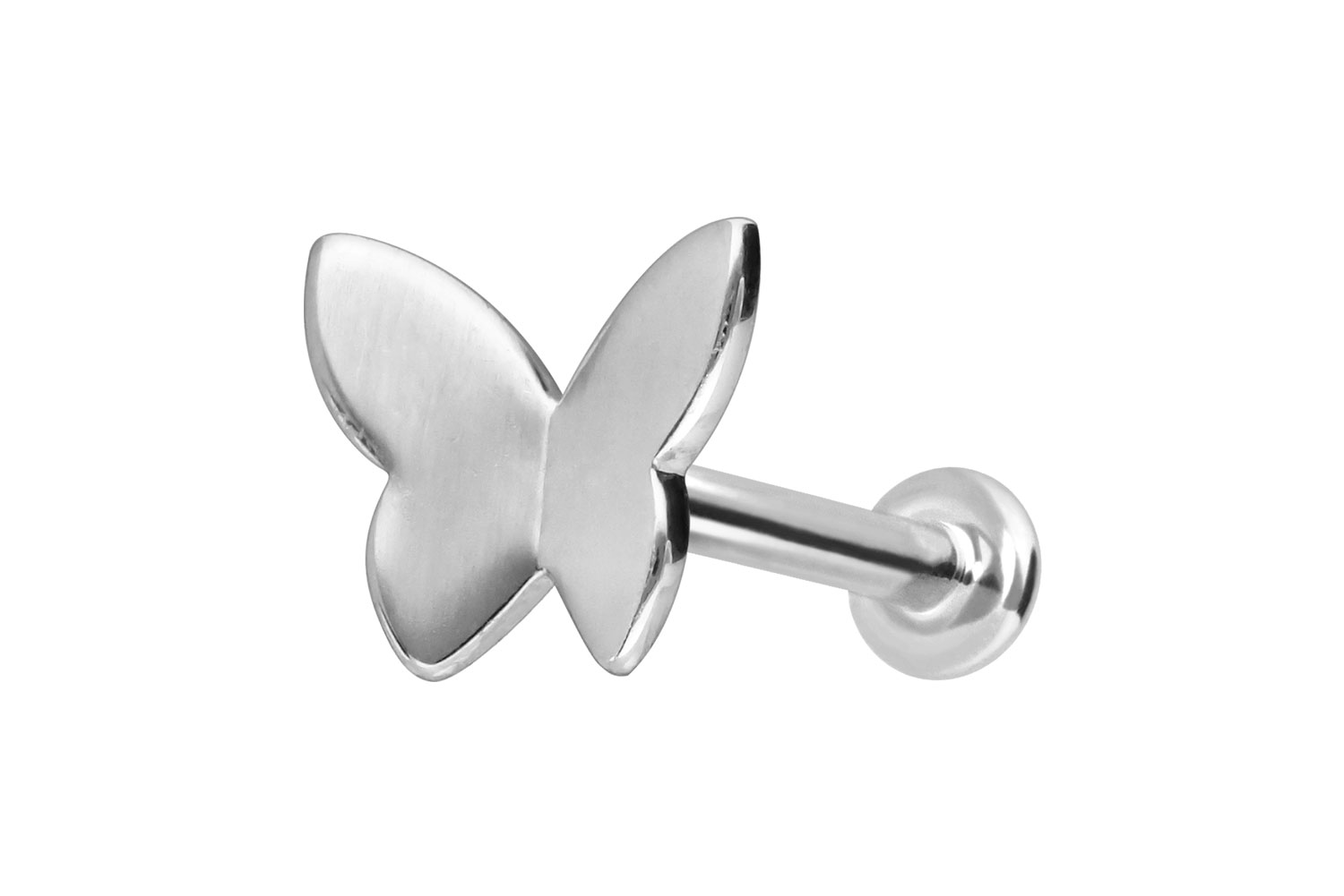 14 Karat Gold Labret Piercing mit Innengewinde SCHMETTERLING